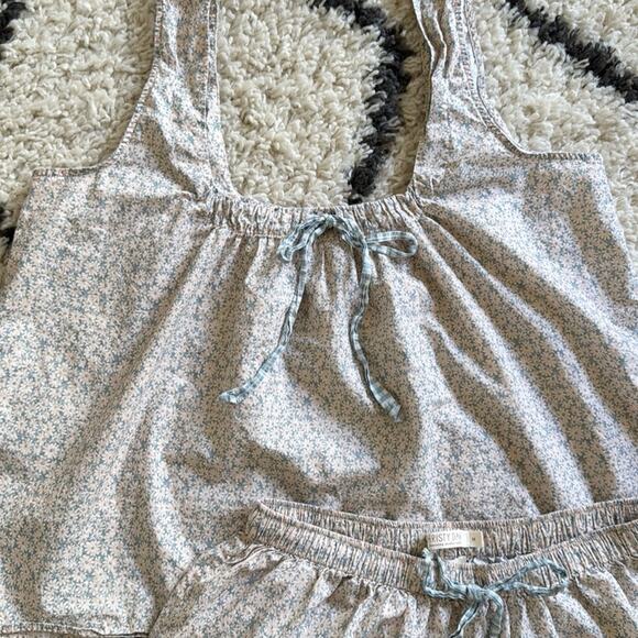 New Christy Dawn Leni PJ Tank Top and Shorts Set 100% Cotton Bleu Phlox Size M - Picture 9 of 12